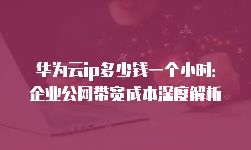 华为云ip多少钱一个小时：企业公网带宽成本深度解析