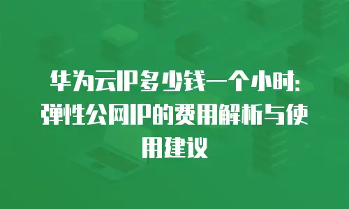 华为云IP多少钱一个小时：弹性公网IP的费用解析与使用建议