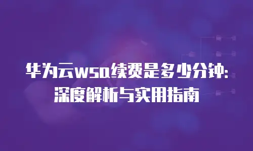 华为云wsa续费是多少分钟：深度解析与实用指南
