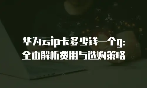 华为云ip卡多少钱一个g：全面解析费用与选购策略