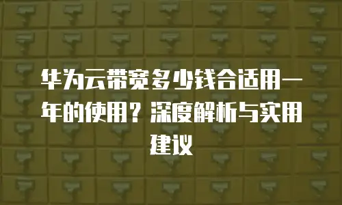 华为云带宽多少钱合适用一年的使用？深度解析与实用建议