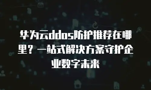 华为云ddos防护推荐在哪里？一站式解决方案守护企业数字未来