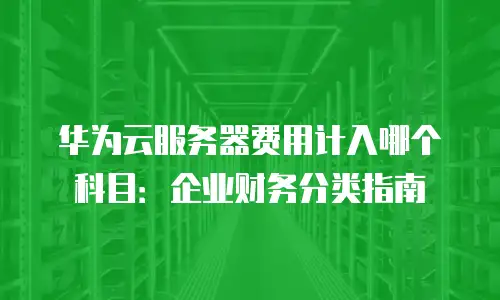 华为云服务器费用计入哪个科目：企业财务分类指南