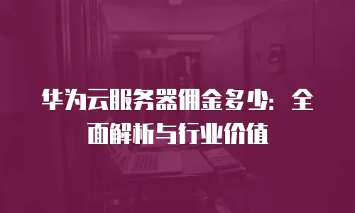 华为云服务器佣金多少：全面解析与行业价值