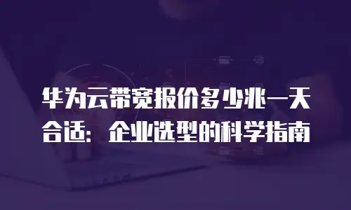华为云带宽报价多少兆一天合适：企业选型的科学指南