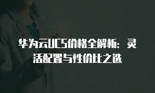 华为云UCS价格全解析：灵活配置与性价比之选