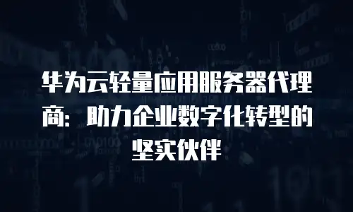 华为云轻量应用服务器代理商：助力企业数字化转型的坚实伙伴