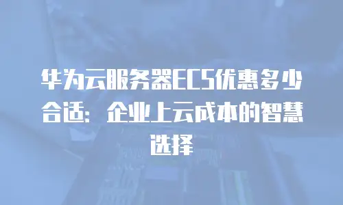 华为云服务器ECS优惠多少合适：企业上云成本的智慧选择