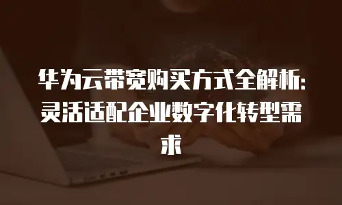 华为云带宽购买方式全解析：灵活适配企业数字化转型需求