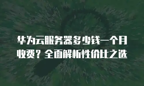 华为云服务器多少钱一个月收费？全面解析性价比之选
