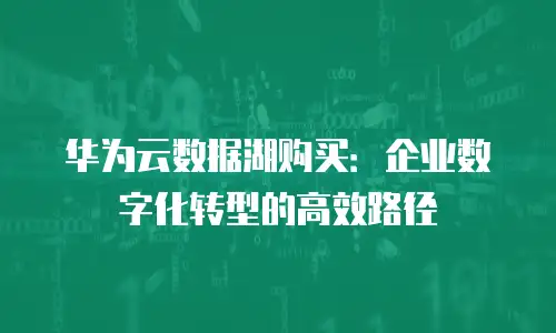 华为云数据湖购买：企业数字化转型的高效路径