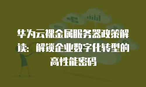 华为云裸金属服务器政策解读：解锁企业数字化转型的高性能密码
