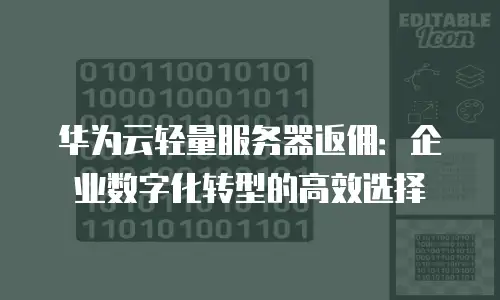 华为云轻量服务器返佣：企业数字化转型的高效选择