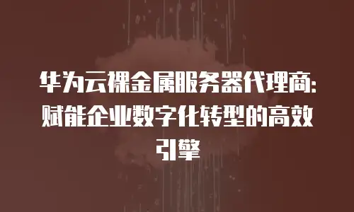 华为云裸金属服务器代理商：赋能企业数字化转型的高效引擎