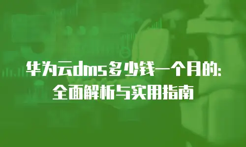 华为云dms多少钱一个月的：全面解析与实用指南