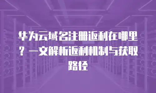 华为云域名注册返利在哪里？一文解析返利机制与获取路径