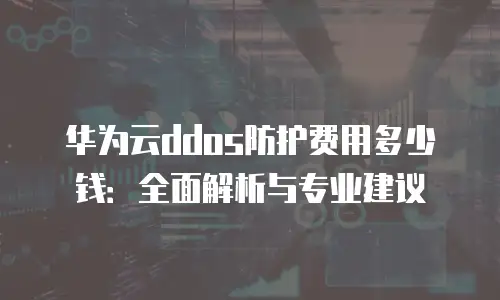 华为云ddos防护费用多少钱：全面解析与专业建议
