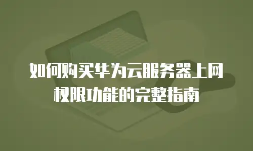 如何购买华为云服务器上网权限功能的完整指南