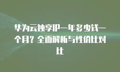 华为云独享IP一年多少钱一个月？全面解析与性价比对比
