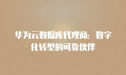 华为云数据库代理商：数字化转型的可靠伙伴