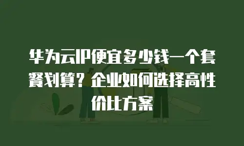 华为云IP便宜多少钱一个套餐划算？企业如何选择高性价比方案