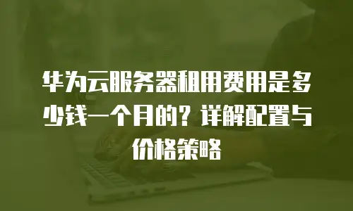 华为云服务器租用费用是多少钱一个月的？详解配置与价格策略