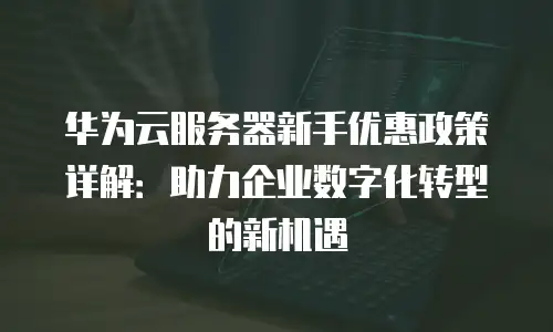 华为云服务器新手优惠政策详解：助力企业数字化转型的新机遇