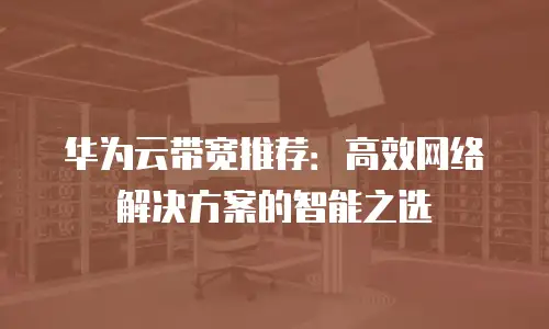 华为云带宽推荐：高效网络解决方案的智能之选