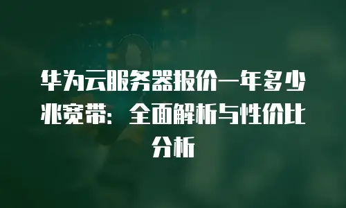 华为云服务器报价一年多少兆宽带：全面解析与性价比分析