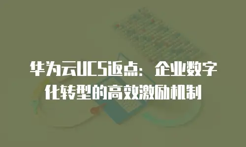 华为云UCS返点：企业数字化转型的高效激励机制