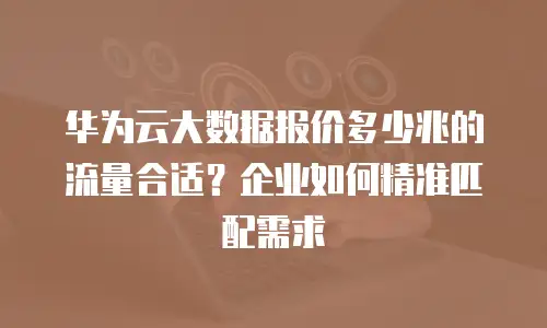 华为云大数据报价多少兆的流量合适？企业如何精准匹配需求