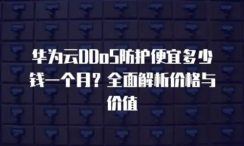 华为云DDoS防护便宜多少钱一个月？全面解析价格与价值
