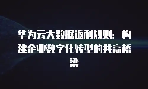 华为云大数据返利规则：构建企业数字化转型的共赢桥梁