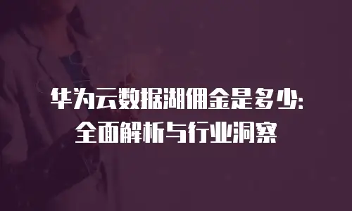 华为云数据湖佣金是多少：全面解析与行业洞察