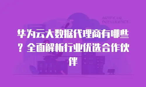 华为云大数据代理商有哪些？全面解析行业优选合作伙伴