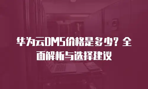 华为云DMS价格是多少？全面解析与选择建议