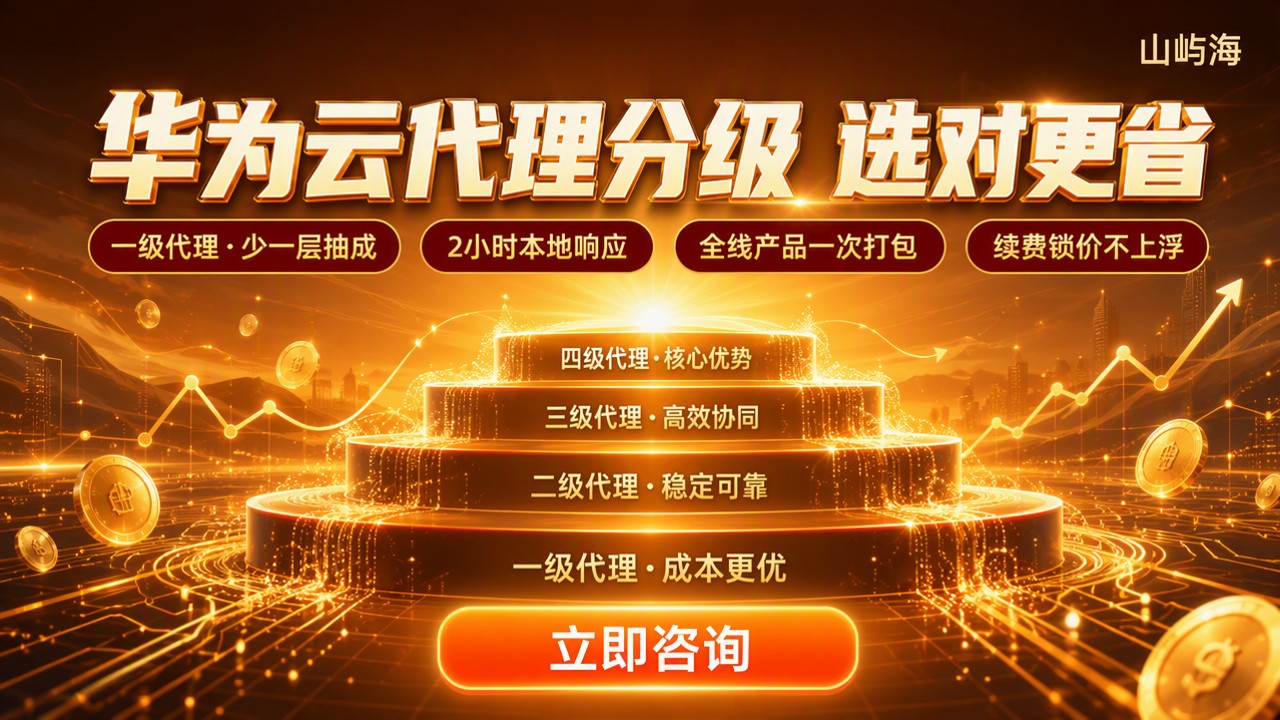 华为云代理商分几级：一级二级怎么选更省
