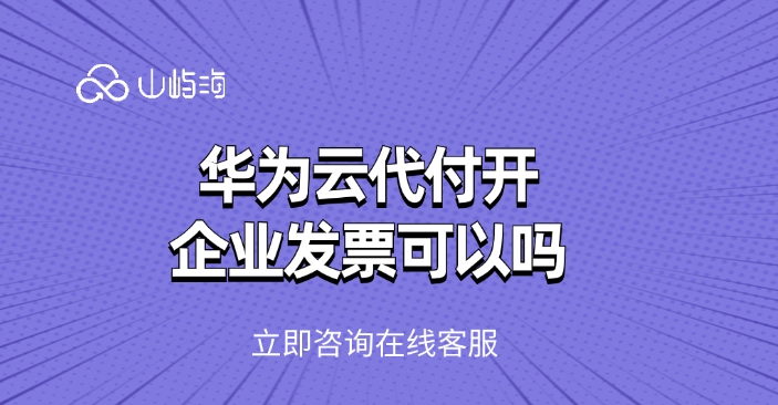 华为云代付开企业发票可以吗